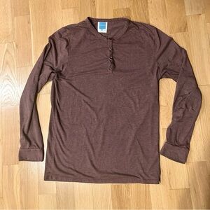 Classic Burgundy Jason Scott Long Sleeve Henley for Men Large